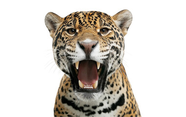 Obraz premium jaguar with mouth open isolated on transparent background