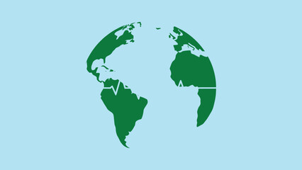 Obraz premium minimalist vector design of an Earth globe merged seamlessly with a continuous heartbeat ECG line running through its center.Ideal for Earth Day, eco-health campaigns