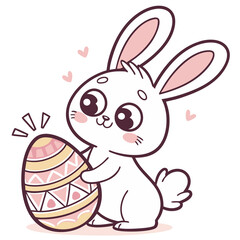 Cute Happy Easter Illustration and vector graphics