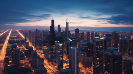 Fototapeta premium manhattan skyline at sunset