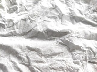 Closeup of White Crumpled Tissue Texture