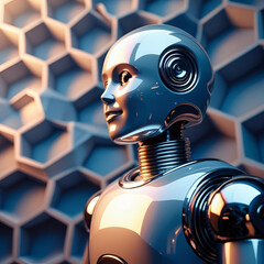 AI Android Character in Sci-Fi Environment