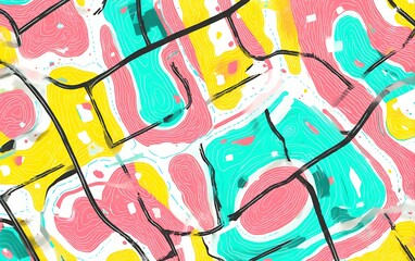 Obraz premium Abstract topographic map with bold lines