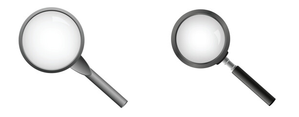 Search icon vector. Magnifying glass with Transparent Background. Magnifier, big tool instrument. Magnifier loupe search.