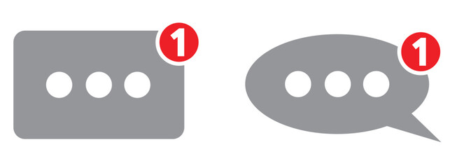 New notification and message icon set. Social media concept.