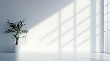Minimalist Room with Sunlight, and Plant.
