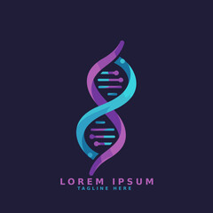 DNA double helix science logo