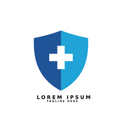 Blue medical shield healthcare logo
