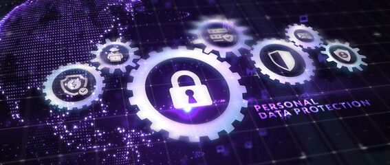 Data protection privacy concept. Personal data protection. 3d illustration