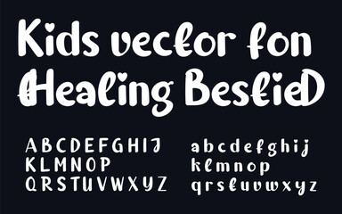 Fototapeta premium Creepy Cartoon Letters - Creepster Halloween Vector Font