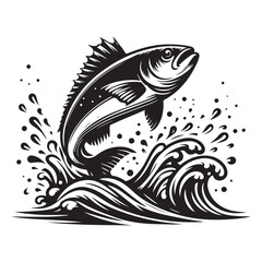 Ocean fish jump out of the water image vector