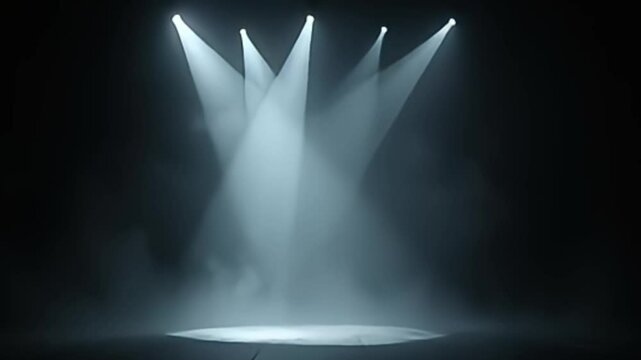 Abstract ambient fog and white light beam background loop for concerts, stages, and VJ visuals

