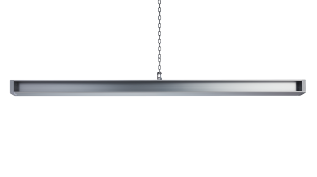 Modern linear pendant light fixture illuminates a contemporary space with sleek design Isolated on transparent Background 