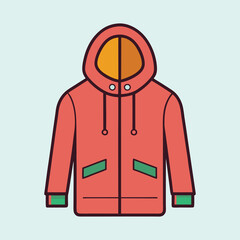 Colorful Cartoon Hoodie with Hood and Pockets on a light background