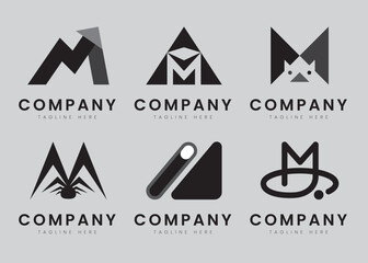 Logo M letter. Modern and minimal logo design. Logo for branding, company, sme, business, shop, fashion, and corporate identity. Vector flat logo design.