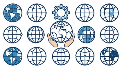 Graphic Collection of Earth Globes