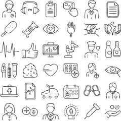 doodle business icons set