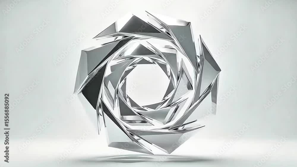 Poster abstract geometric formation: a sleek, abstract composition featuring interlocking geometric shapes 