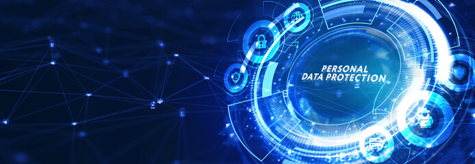 Data protection privacy concept. Personal data protection. 3d illustration