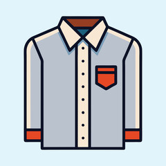 Illustration of a long sleeve shirt with a chest pocket design
