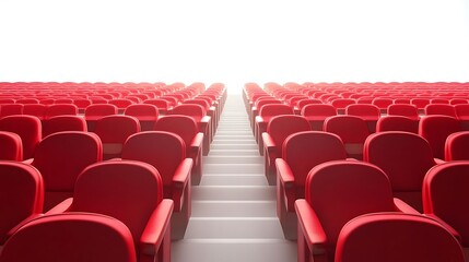Naklejka premium Empty Red Stadium Seats.