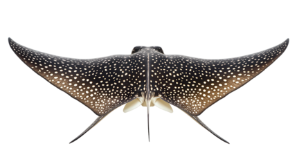 Spotted eagle ray with wing-like fins, Transparent background, PNG file