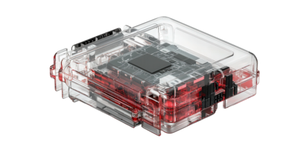 Transparent AI speech recognition chip, Transparent background, PNG file