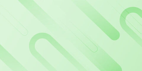 White abstract wide banner background with green geometric shapes. Minimal geometric. Modern futuristic concept. Suit for cover, header, business, presentation