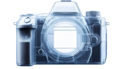 Transparent digital camera sensor, Transparent background, PNG file