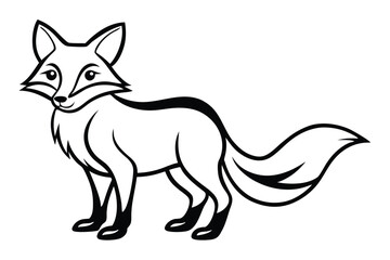 Stylized fox illustration shows a cunning gaze and a bushy tail in black outline