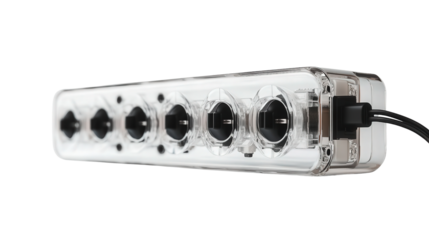 Transparent multi-socket power splitter, Transparent background, PNG file