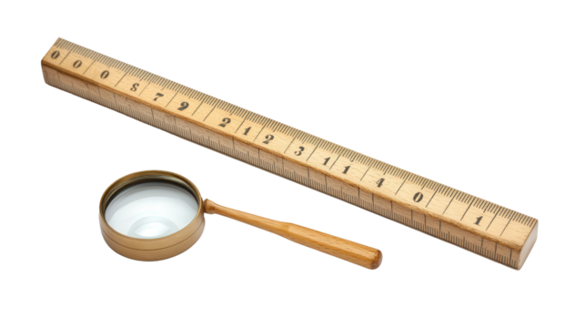 Transparent learning ruler with magnifier, Transparent background, PNG file - Powered by Adobe