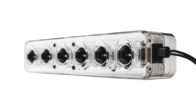 Transparent multi-socket power splitter, Transparent background, PNG file