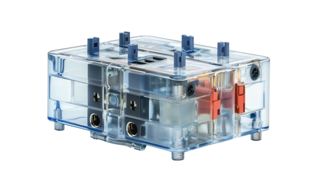 Transparent multi-socket power splitter, Transparent background, PNG file