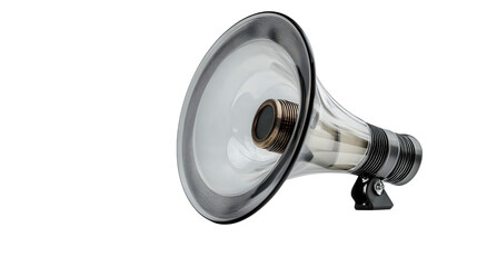 Transparent speaker cone with magnetic coil, Transparent background, PNG file