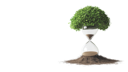Tree shaped like an hourglass, Transparent background, PNG file