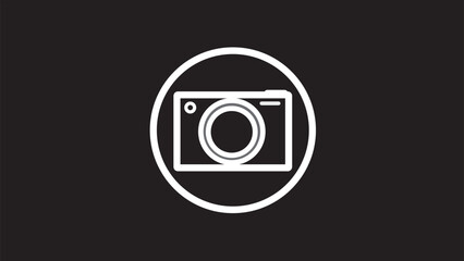 Camera icon, flat illustration of vector icon,glyph photo camera collection. Picture symbol on black background.
