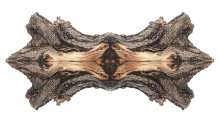 Tree with kaleidoscope pattern bark, Transparent background, PNG file