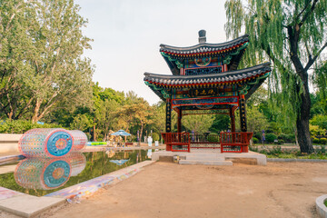  lake of the historical Ritan Park which means Park of the Sun, Beijing, China