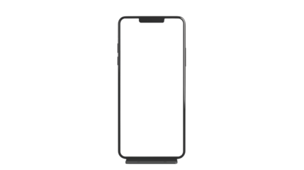 Sleek smartphone with transparent background for showcasing mobile app designs