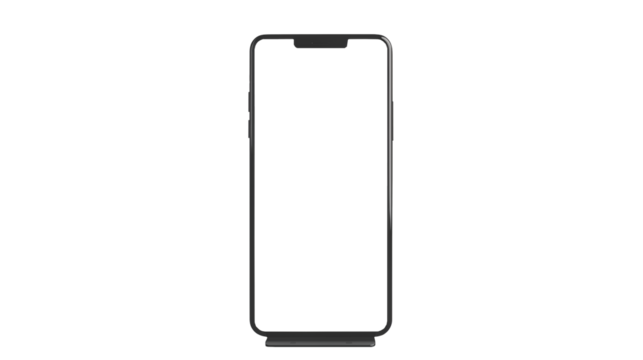 Sleek smartphone with transparent background for showcasing mobile app designs