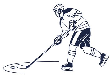 Fototapeta premium Ice Hockey Athlete Playing Sport in Motion