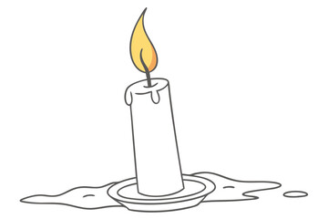 Candle Flame Flickering Minimalist Design Art