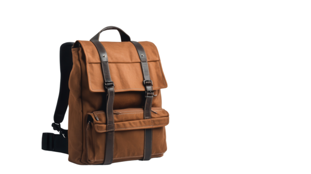 Tech-friendly travel backpack with laptop sleeve Transparent background, PNG file