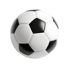 Classic black and white soccer ball isolated on transparent background