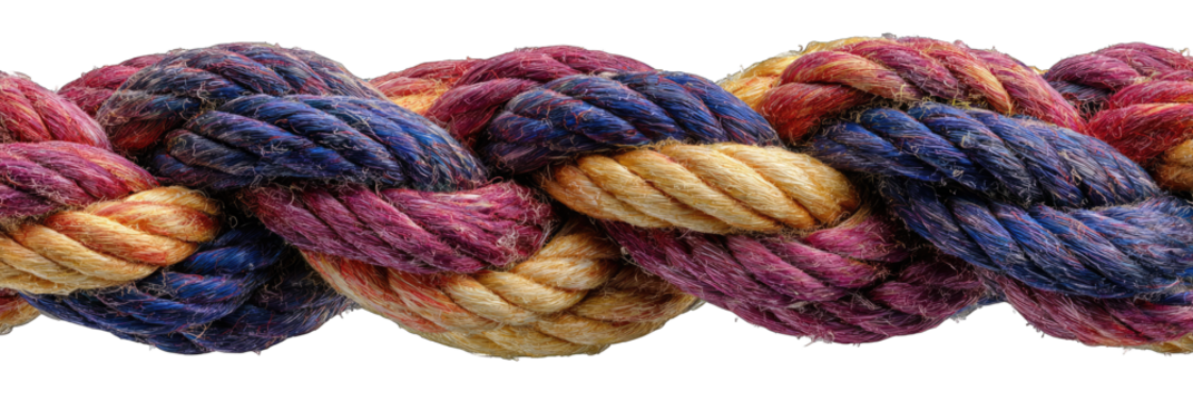 Close-up of multi-colored braided rope