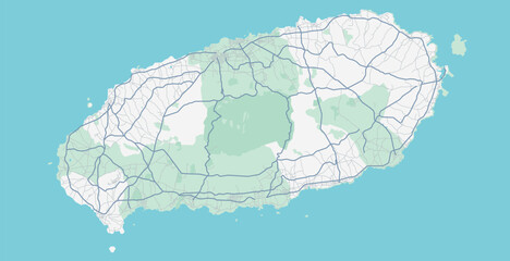 Layered editable vector illustration outline of Jeju Island,South Korea.