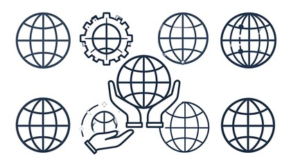 Global icons in various styles