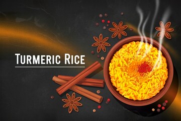 Aromatic turmeric rice with spices