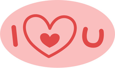 I love u in pink sticker text